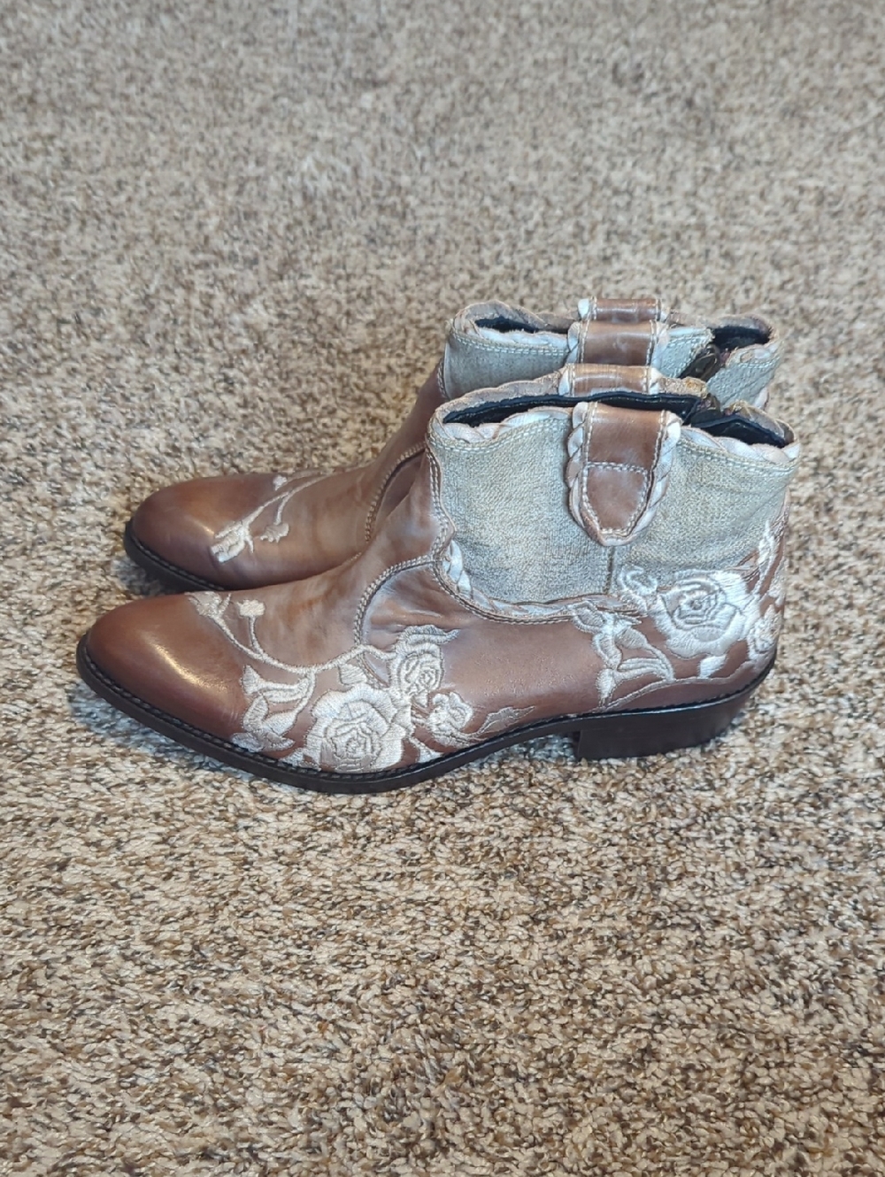 Mark Nason Rose Embroidered Booties